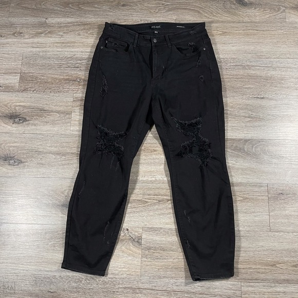 Judy Blue Women's Jeans Boyfriend Fit Distressed Denim Casual 16W Black - Picture 1 of 10